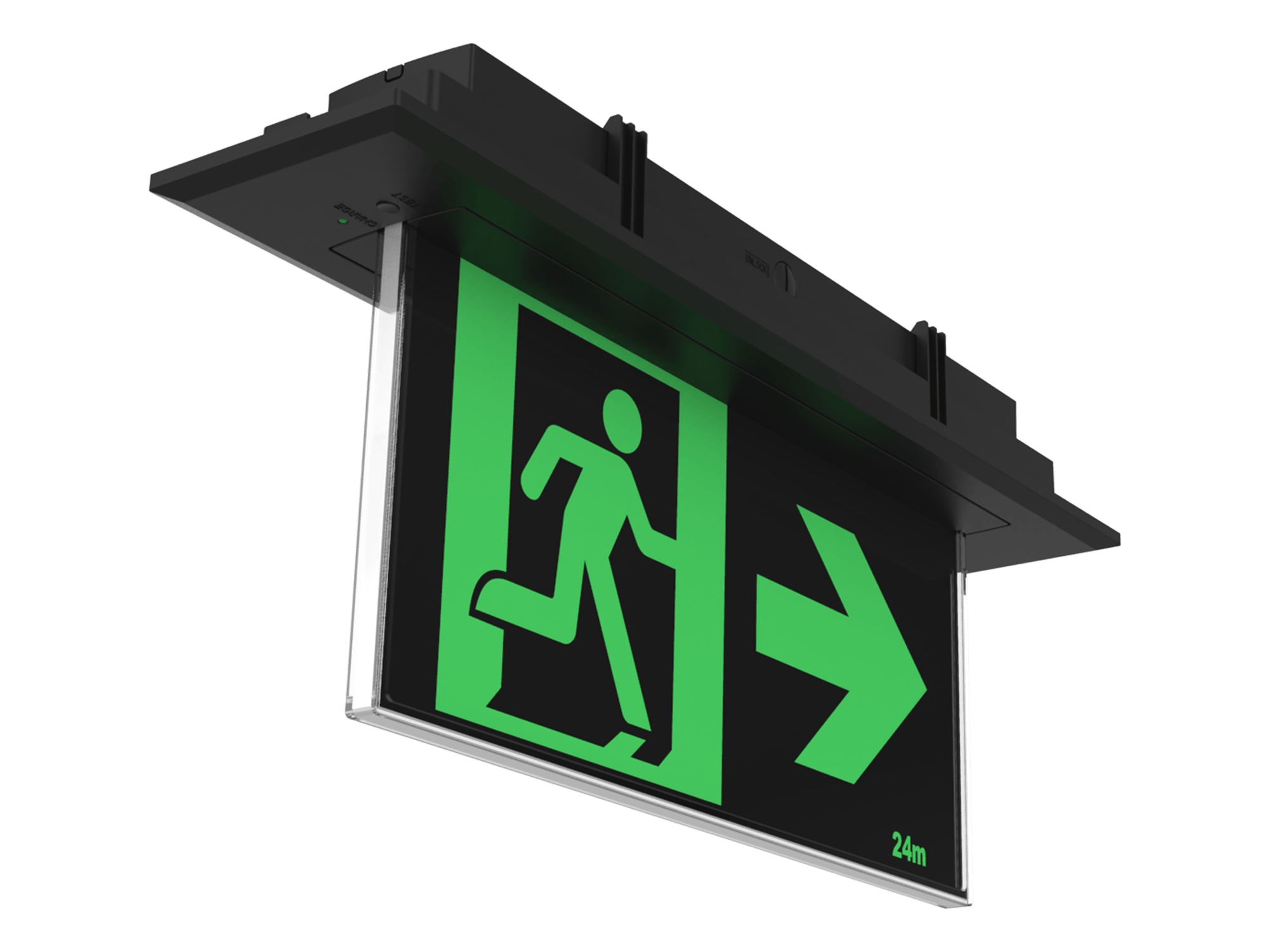 LED Exit Blade Sign -1W - 24m Viewing - Black - Image 3