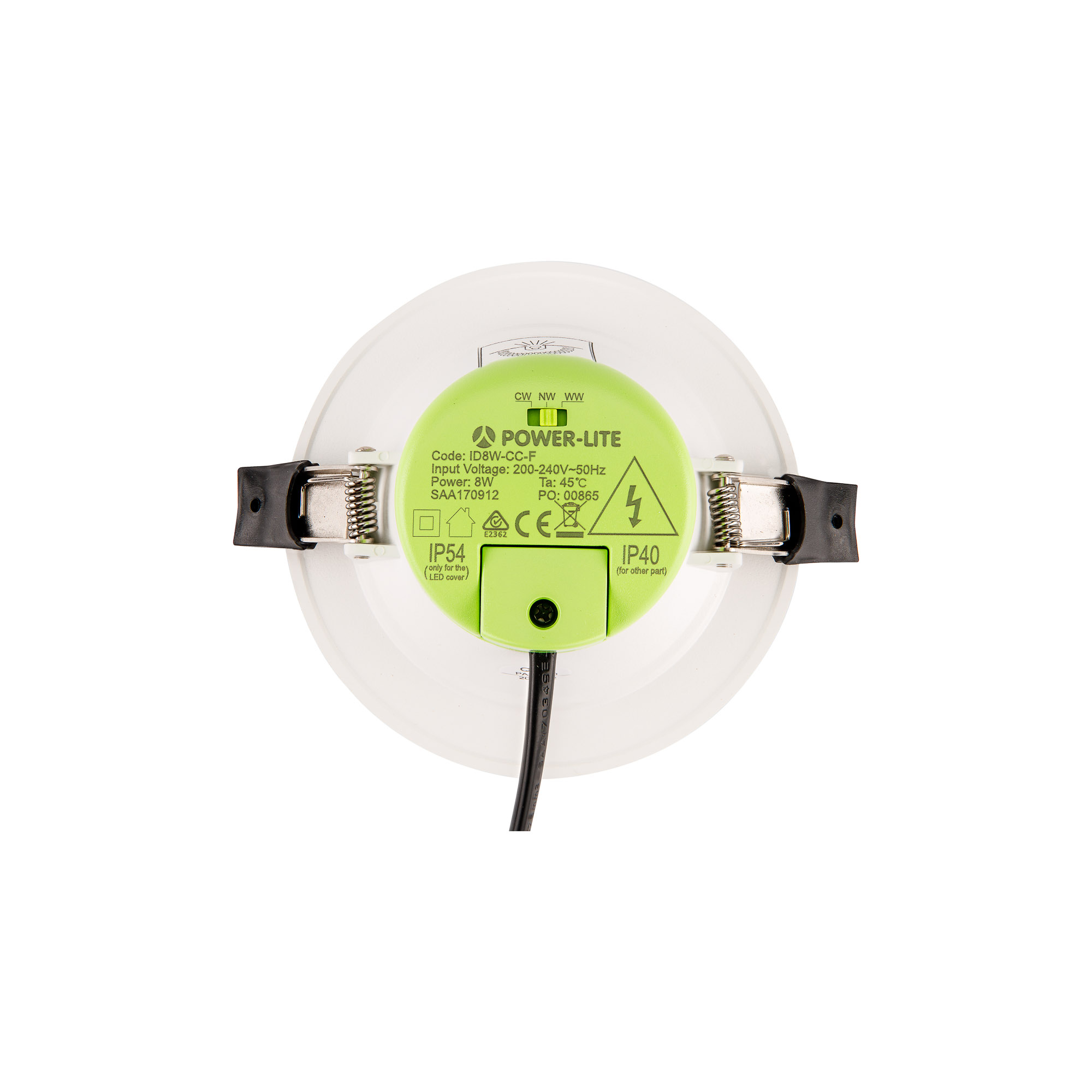 LED Integral Downlight Flush Lens - 8W - 90-95mm Cut Out - CCT Switch - Image 4