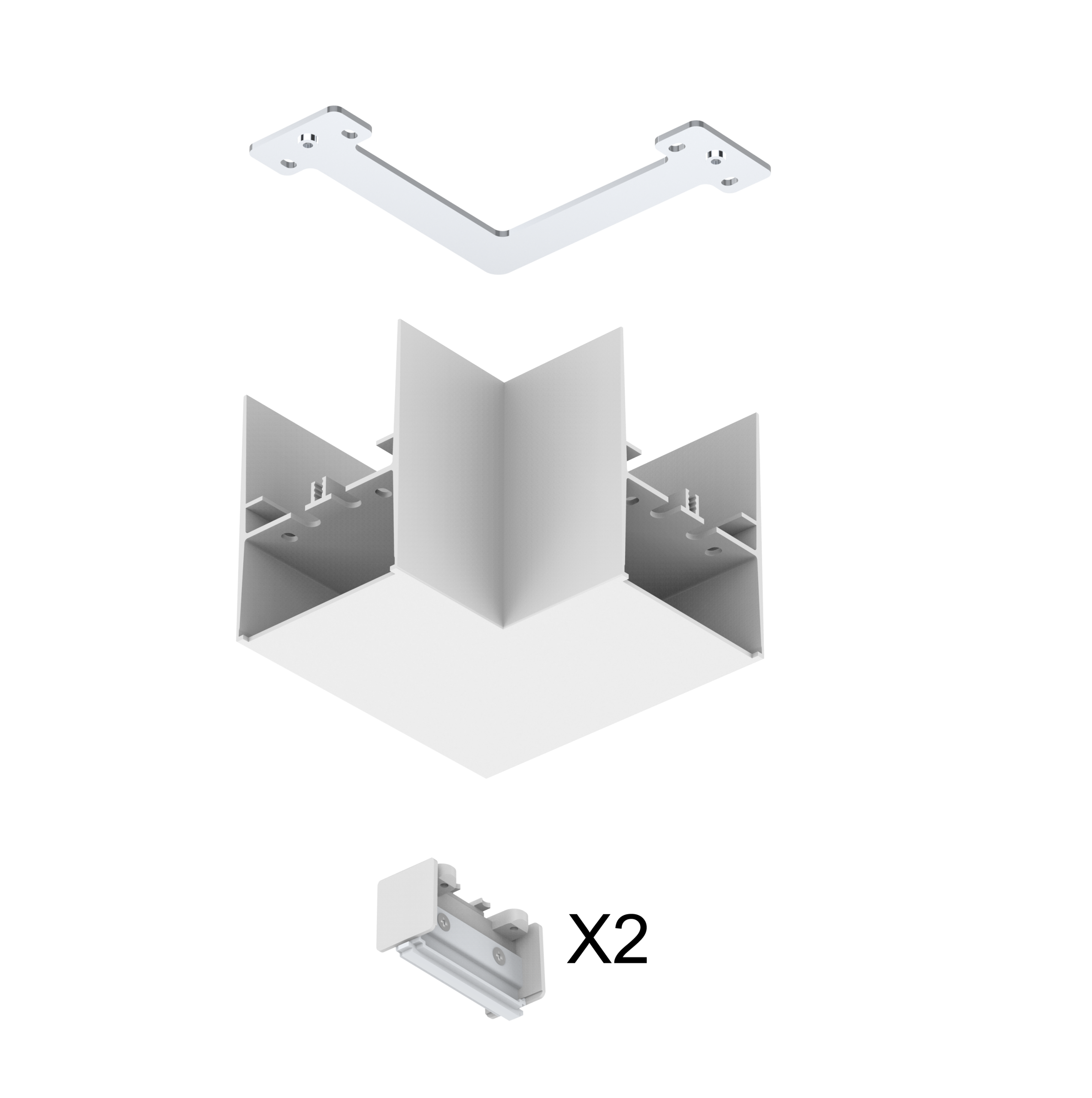 POWER-LITE LED Linear Light - Corner Connector - White