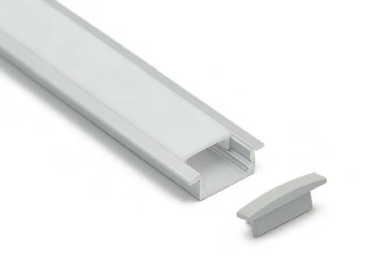 Strip Light Aluminium Extrusion with PC Opal Matte Diffuser - 2.5m - Image 5
