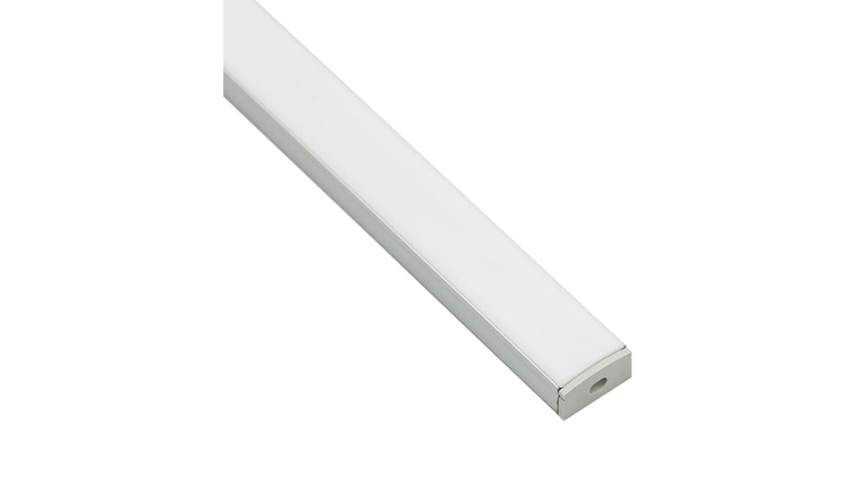 Strip Light Aluminium Extrusion with PC Opal Matte Diffuser - 2.5m - Image 7