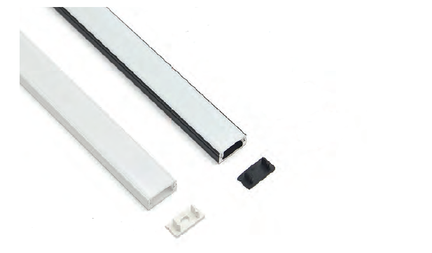 Strip Light Aluminium Extrusion with PC Opal Matte Diffuser - 2.5m - Image 5