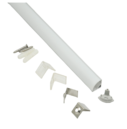 Corner Strip Light Alumium Extrusion Waterproof with PC Opal Matte Diffuser - 2.5m - Image 11