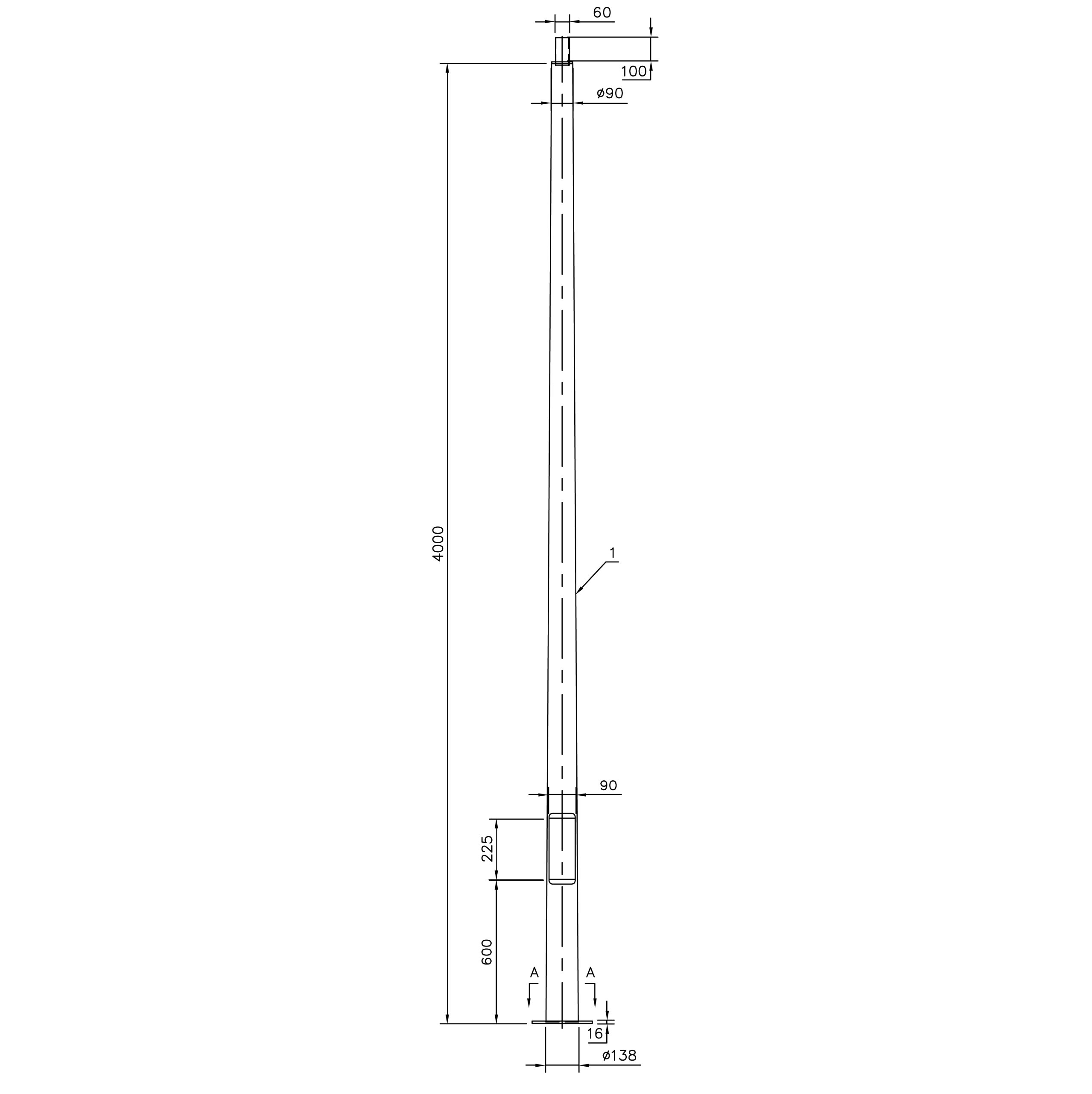 POWER-LITE 4M TAPERED ROUND LIGHTING