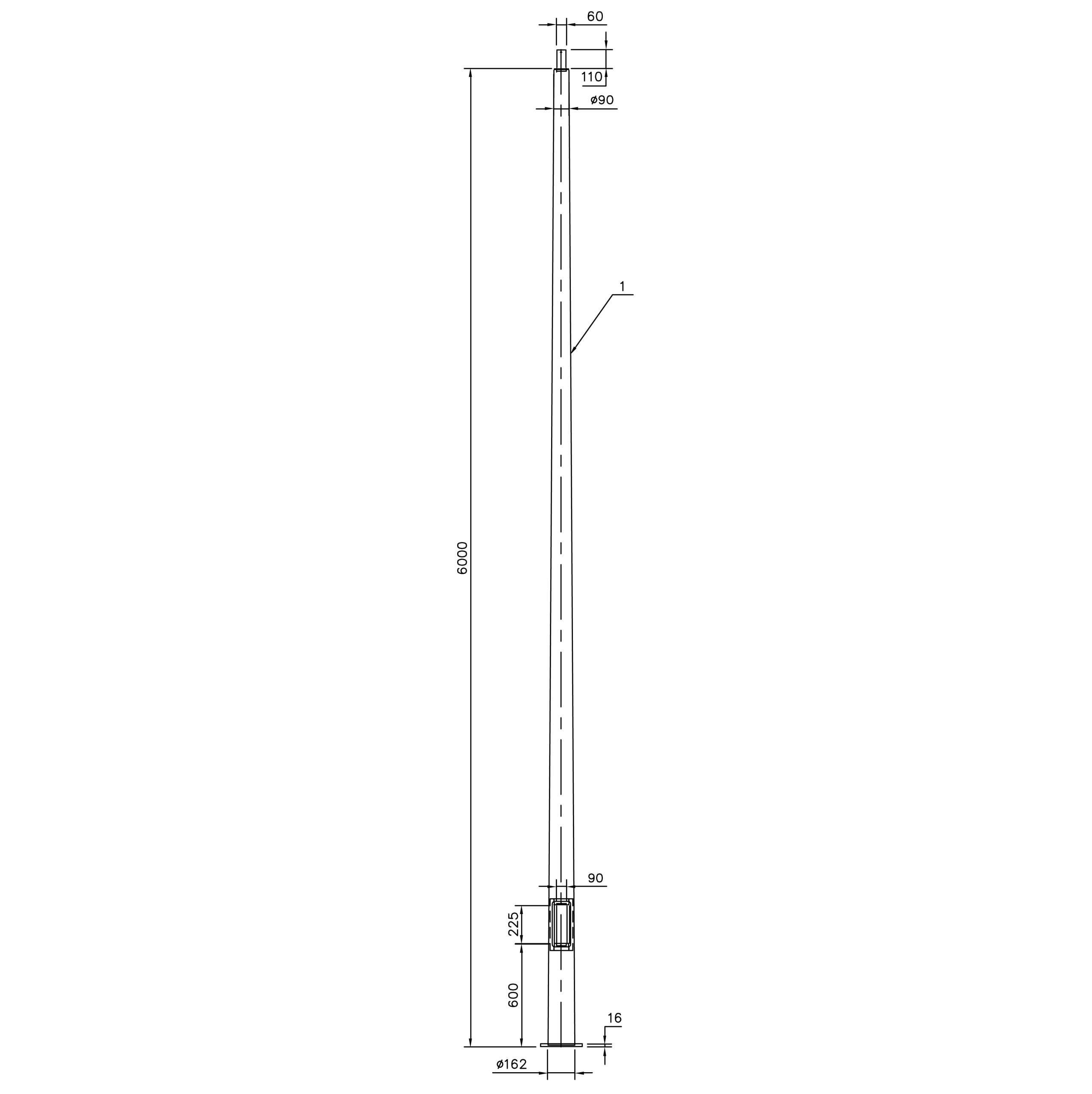POWER-LITE 6M TAPERED ROUND LIGHTING