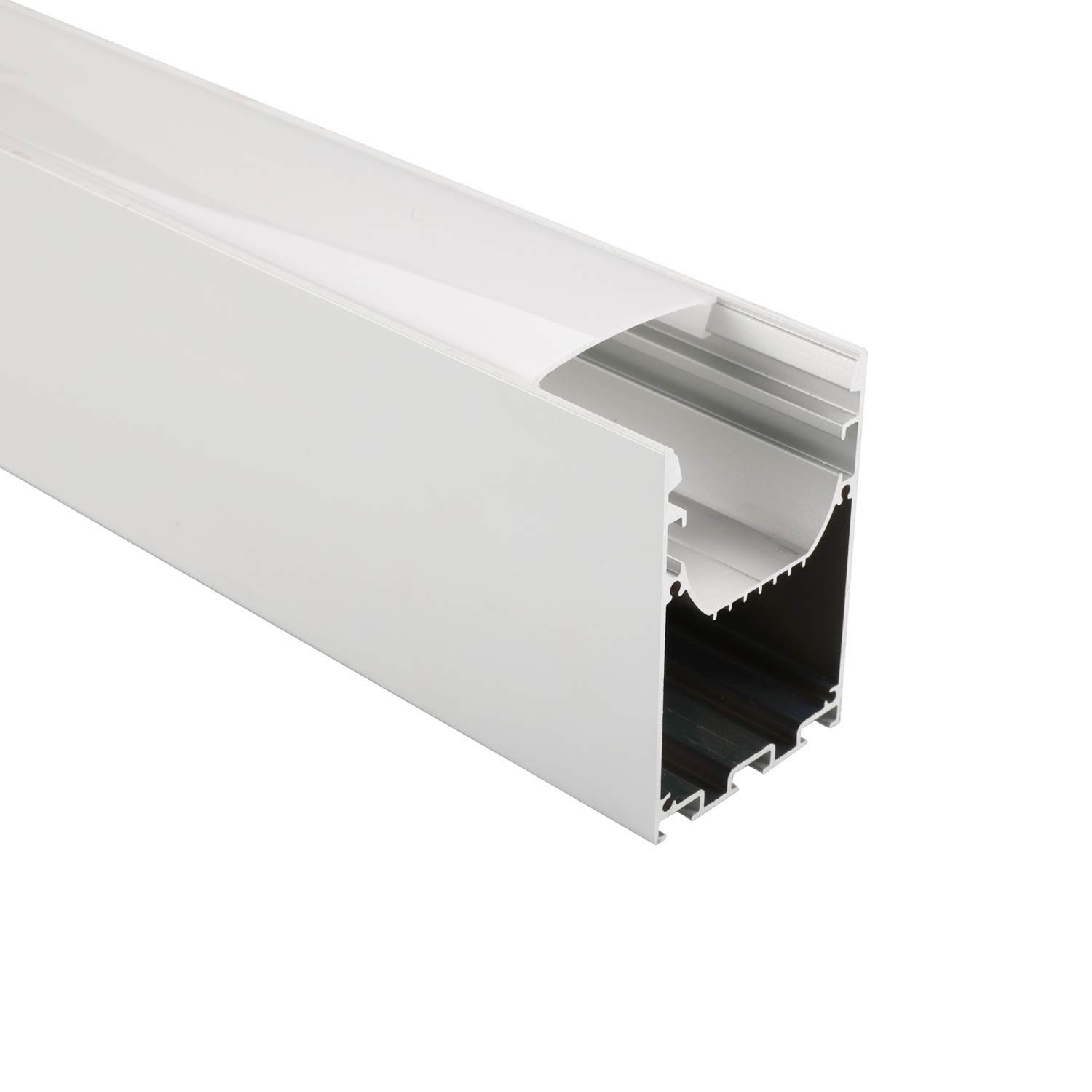 Strip Light Aluminium Extrusion with PC Opal Matte Diffuser - 4m - White - Image 2