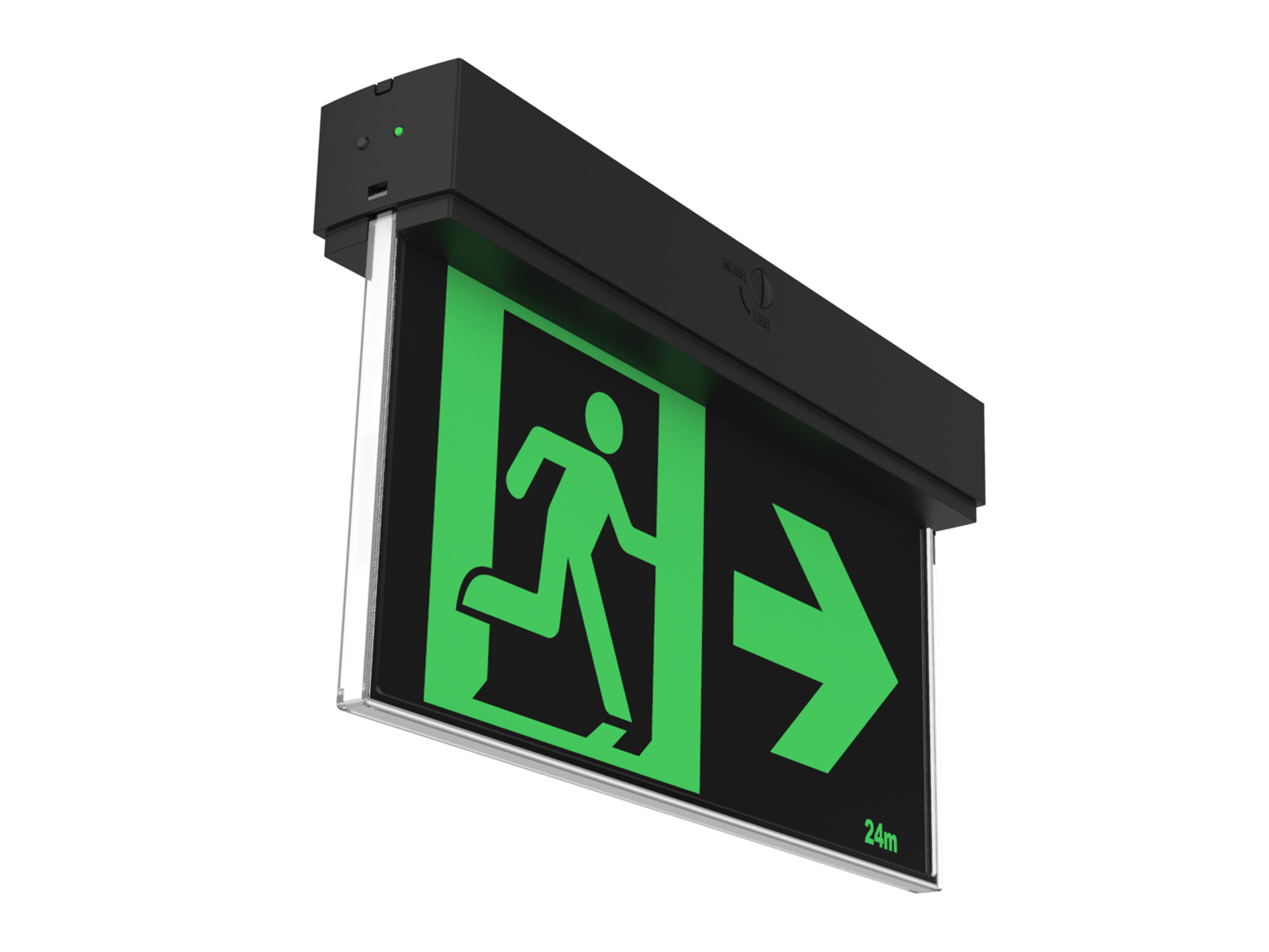 LED Exit Blade Sign -1W - 24m Viewing - Black - Image 4