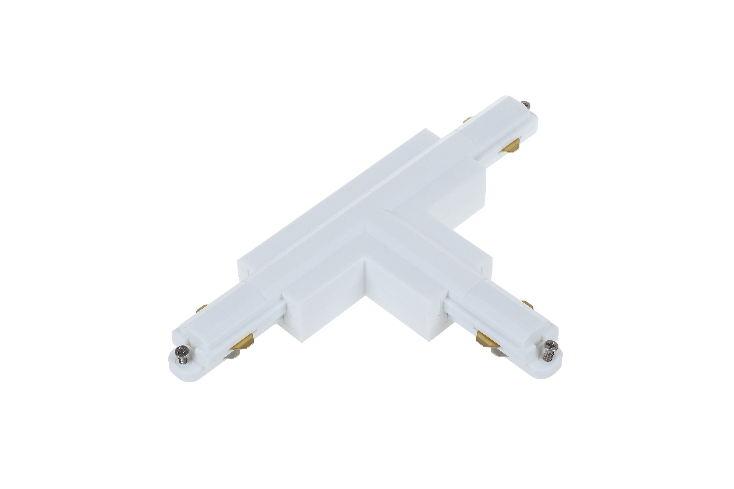 LED Track Lighting - Right 3 Way Tee Connector - 3 Wire Single Phase - White - Image 2